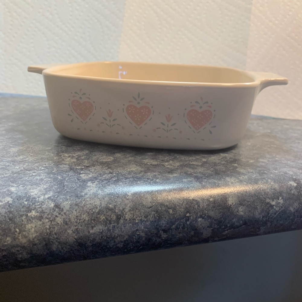 Corningware Forever Yours Heart Pattern 1Liter